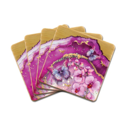 Fuchsia Orchid Coaster Set