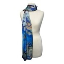 Satin Scarf Wrap Blue Wrens