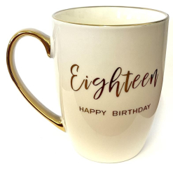Mug 18th Happy Birthday Gold Handle