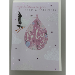 Special Delivery Baby Girl Card