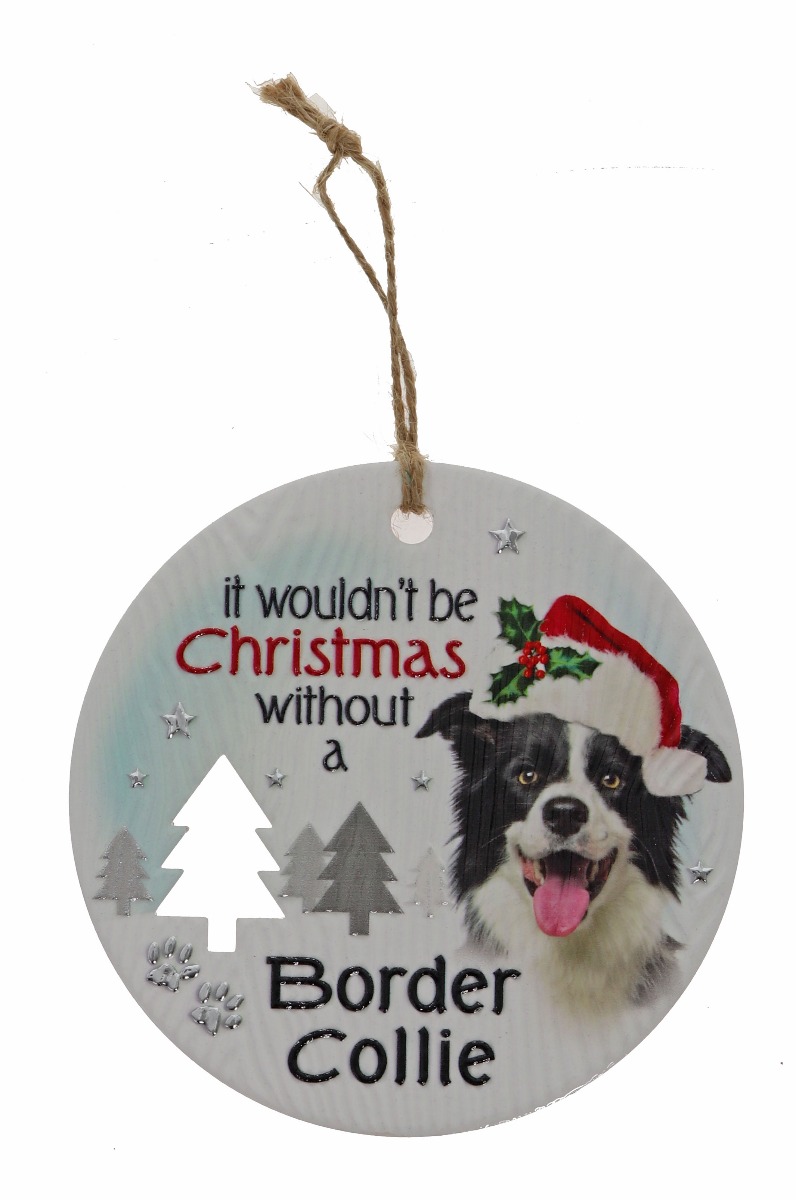 Border Collie Xmas Plaque