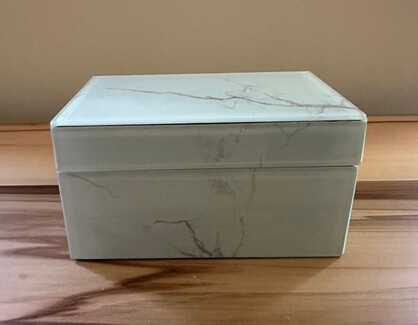 Glass Jewellery Box White