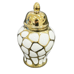 Gold and White Ginger Jar