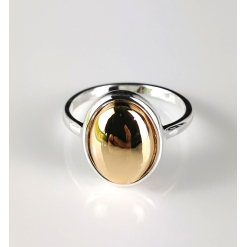 Silver Ring Gold Drop 8