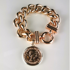 Bracelet Rose Gold Chunky Adjustable Coin