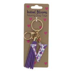 V keyring bag tag