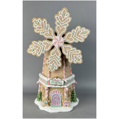 Polyresin Rotatable windmill W/LED