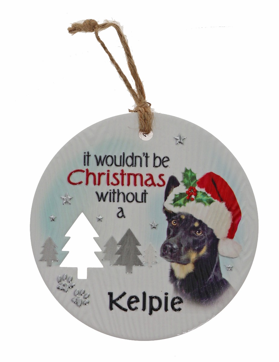 Kelpie Xmas Plaque
