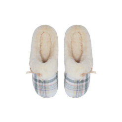 SnuggUps Women's Slide Cream Plaid