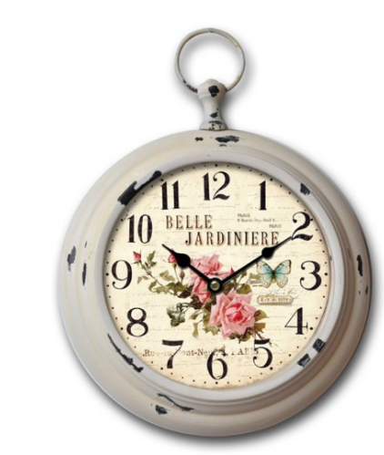 Metal French Country Vintage Wall Hanging Clock