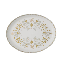 MW White Christmas Oval Platter 25.5x20cm Gift Boxed