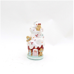 Cake house with LED light (gingerbread man) 10"H
