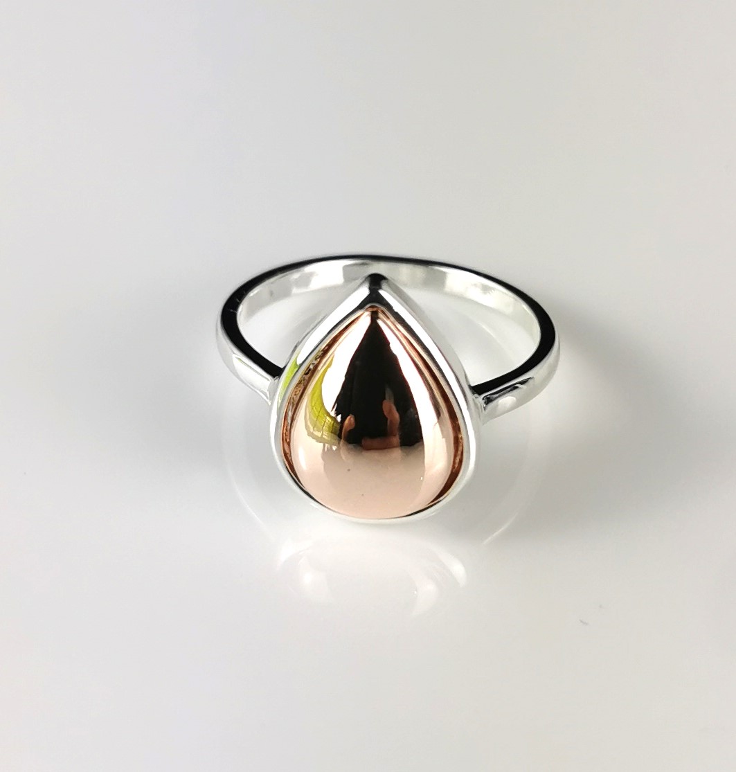 Silver Ring Tear Drop 8