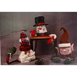 Fabric Santa , Snowman Or Elf Tree Topper