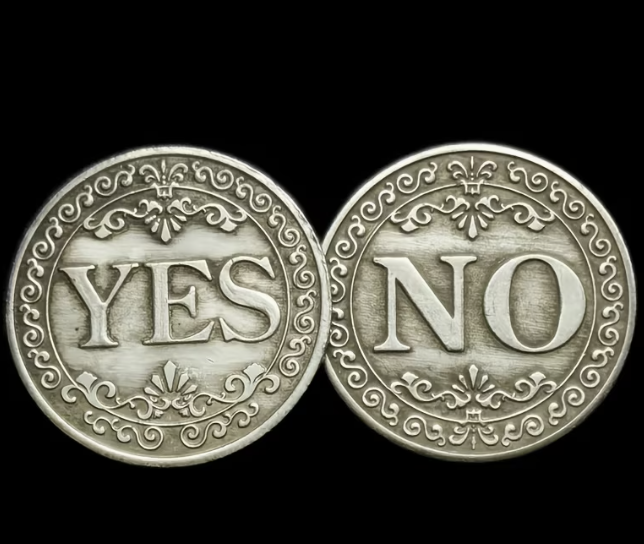 YES/NO Letter Coin - Silvery-Grey Copper