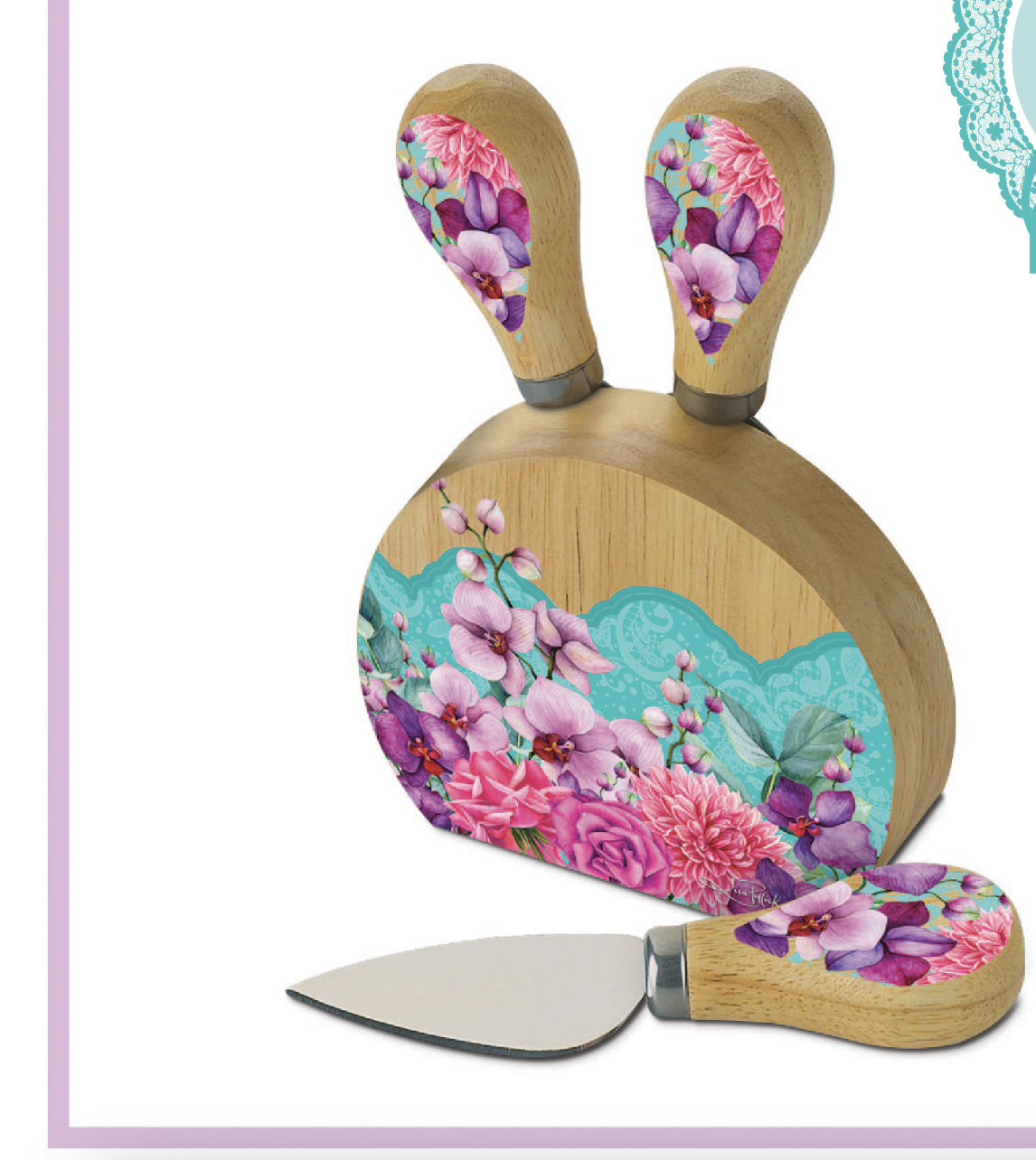 Magnetic Cheese Knife Block Rose Bouquet