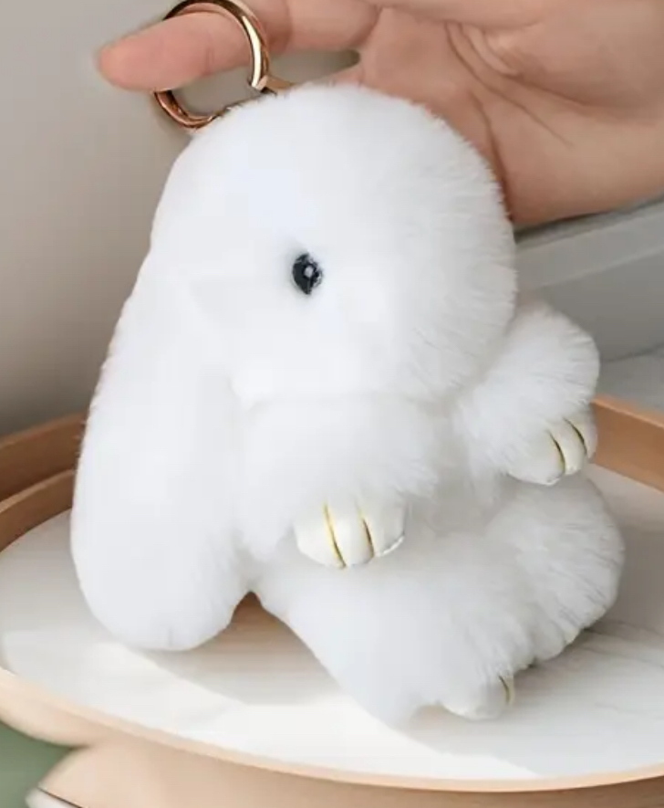 Fluffy Rabbit Keyring