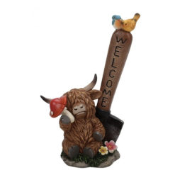 Resin Highland Cow with Shovels B