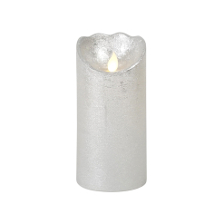 Beacon LED Wax Pillar Silver SML