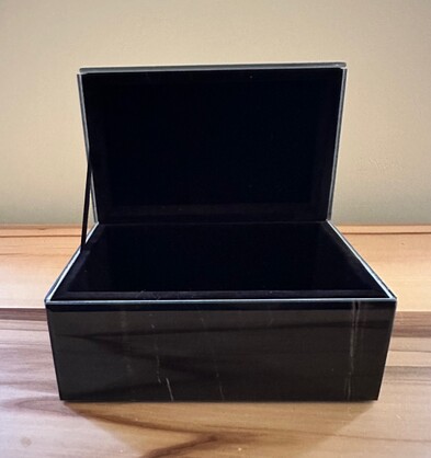 Glass Jewellery Box Black