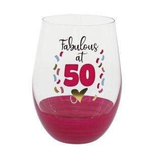 Fabulous 50 stemless wine glass
