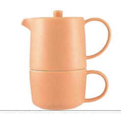 Cafe Life Tea for One With Infuser 450ML Apricot Gift Boxed