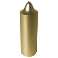 Candle Pillar Christmas Gold