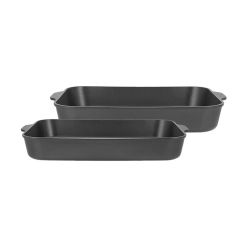 Agile Non-Stick Roaster Set of 2 34/38cm Black Gift Boxed