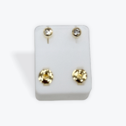 3mm Crystal April Gold Plated Earing