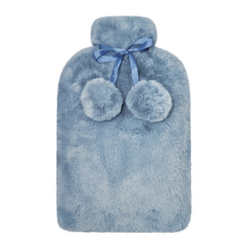 Holly Faux Fur Hotwater Bottle 37x22cm Blue
