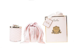 Charente Rose Herringbone Candle With Scarf