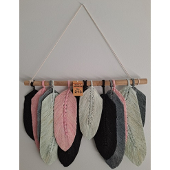 Macrame Feathers - Black, Pink, Blue, Green