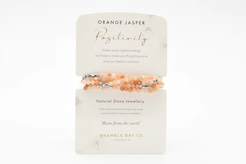 Natural Stone Collection Orange Jasper Wrap Bracelet/Necklace