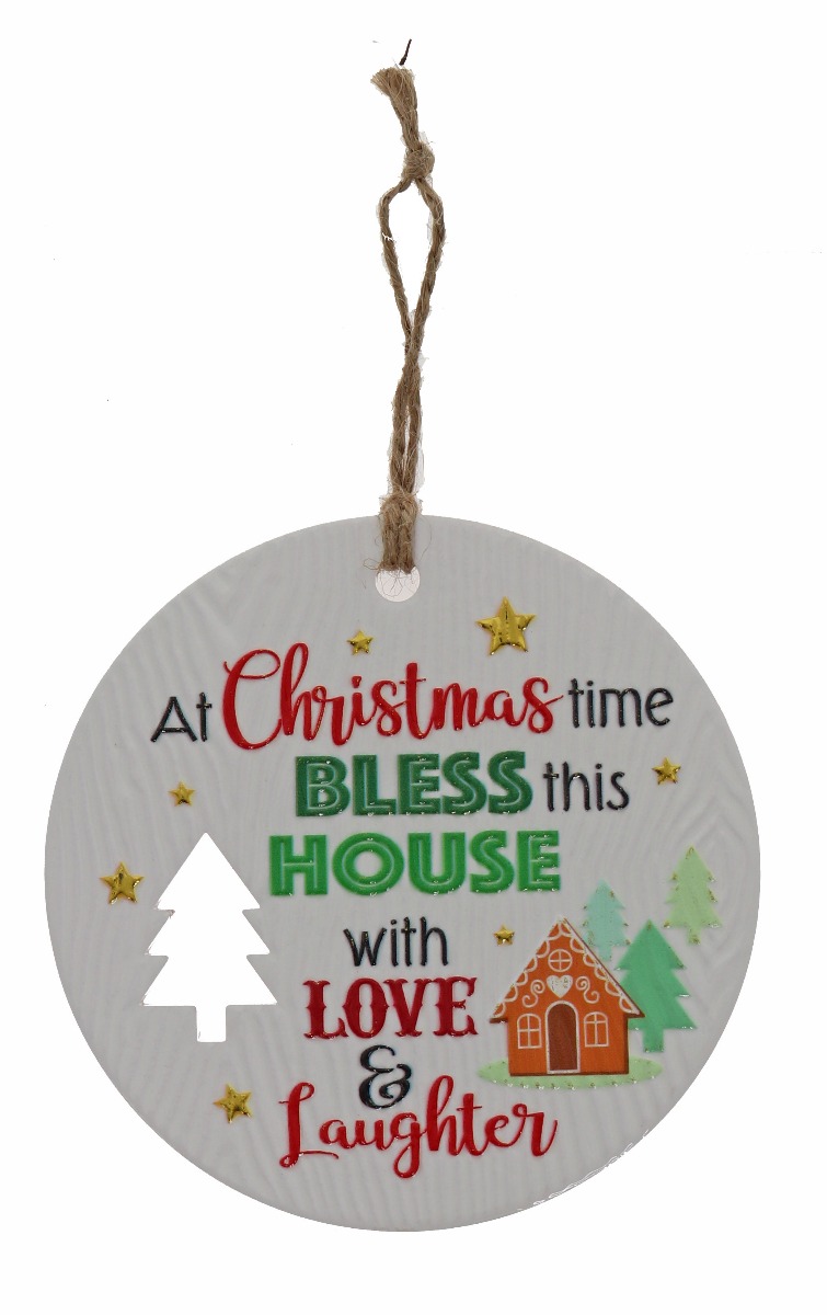 Bless House Love Xmas Plaque