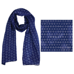 Scarf FM Star Flower Indigo