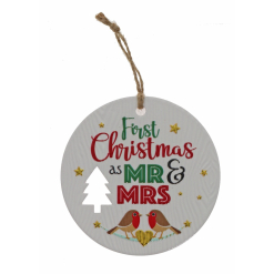 First Mr And Mrs Xmas Plaque