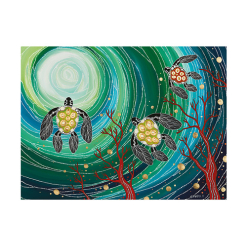 Melanie Hava Jugaig-Bana-Wabu Tea Towel 50x70cm Turtles