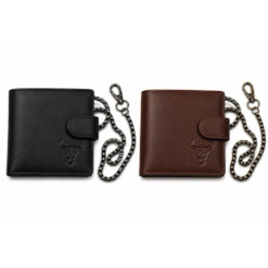 Leather Wallet Cow with Chain