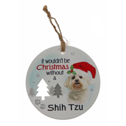 Shih Tzu Xmas Plaque