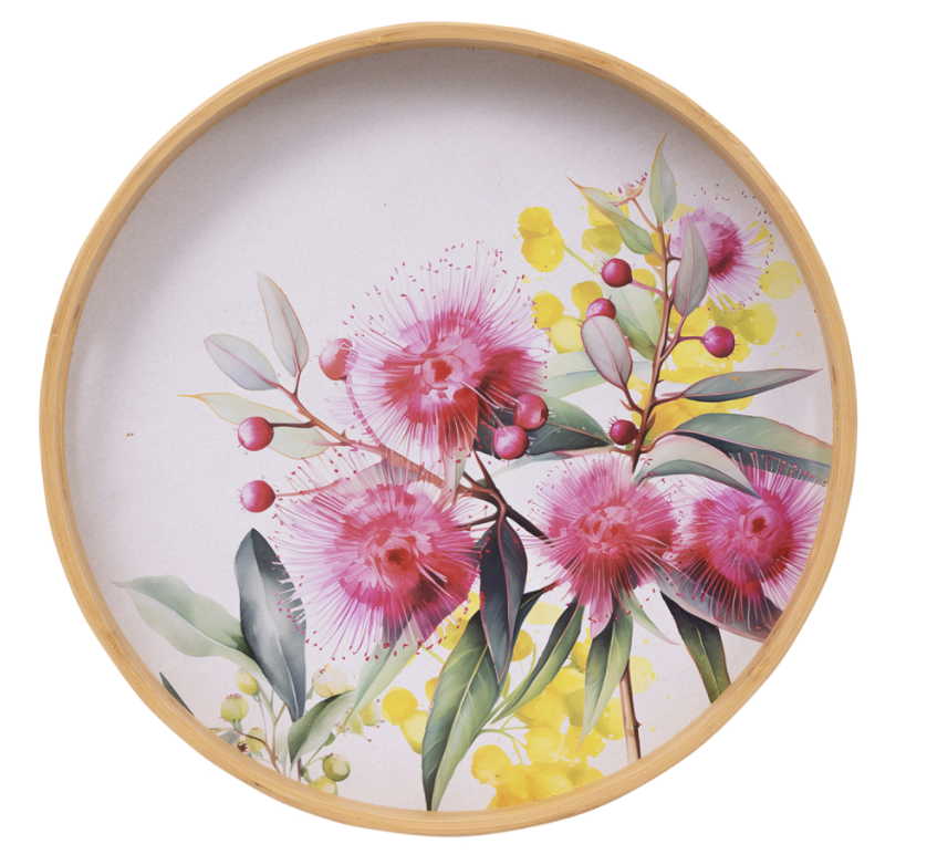 Native Blooms Round Serving Tray