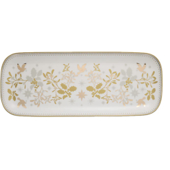 MW White Christmas Oblong Platter 41x17cm Gift Boxed