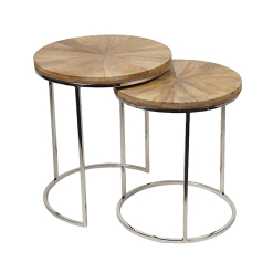 Timber Nested Round Set of Tables