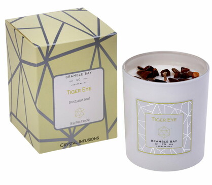 Crystal Infusions Tiger Eye Candle