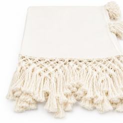 Natural Macrame tufted throw Queen size
