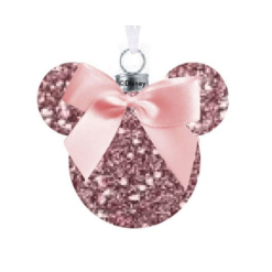 Minnie Christmas: Pink Blush Glitter Bauble (Boxed)