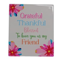 Friend bright blooms ceramic plaque