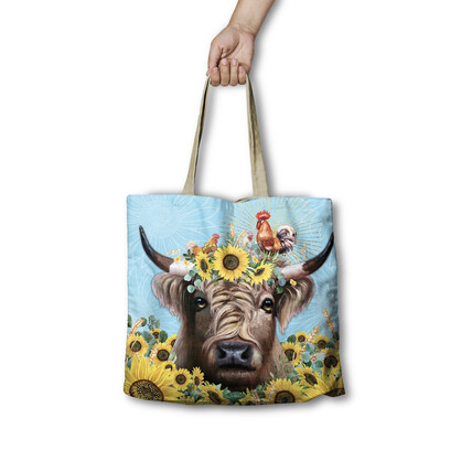 Reusable shopping bag. 45cm, 10cm gusset. Sunny Highland