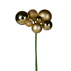Christmas Pick- Gold Baubles