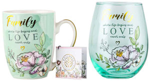 Family Love Stemless Glass and Mug Gift Set