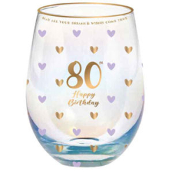 Sweethearts 80th Stemless Glass